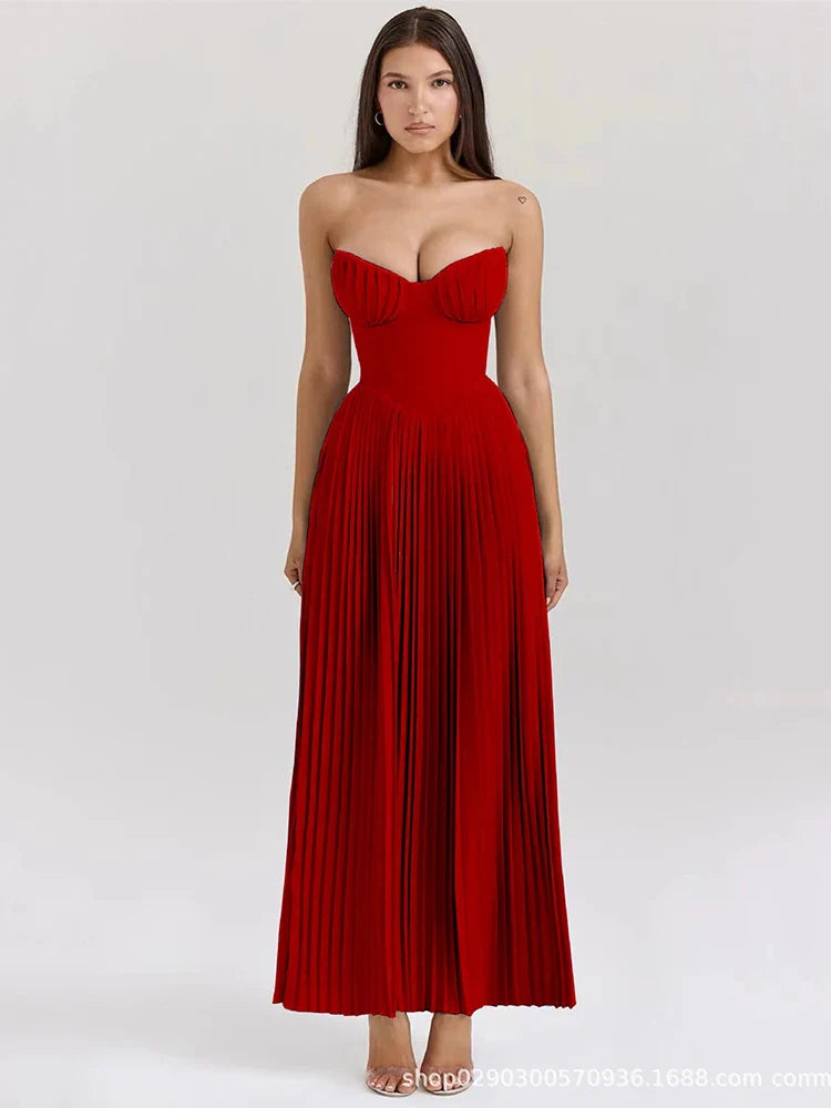 Celestia™ Strapless Pleated Dress