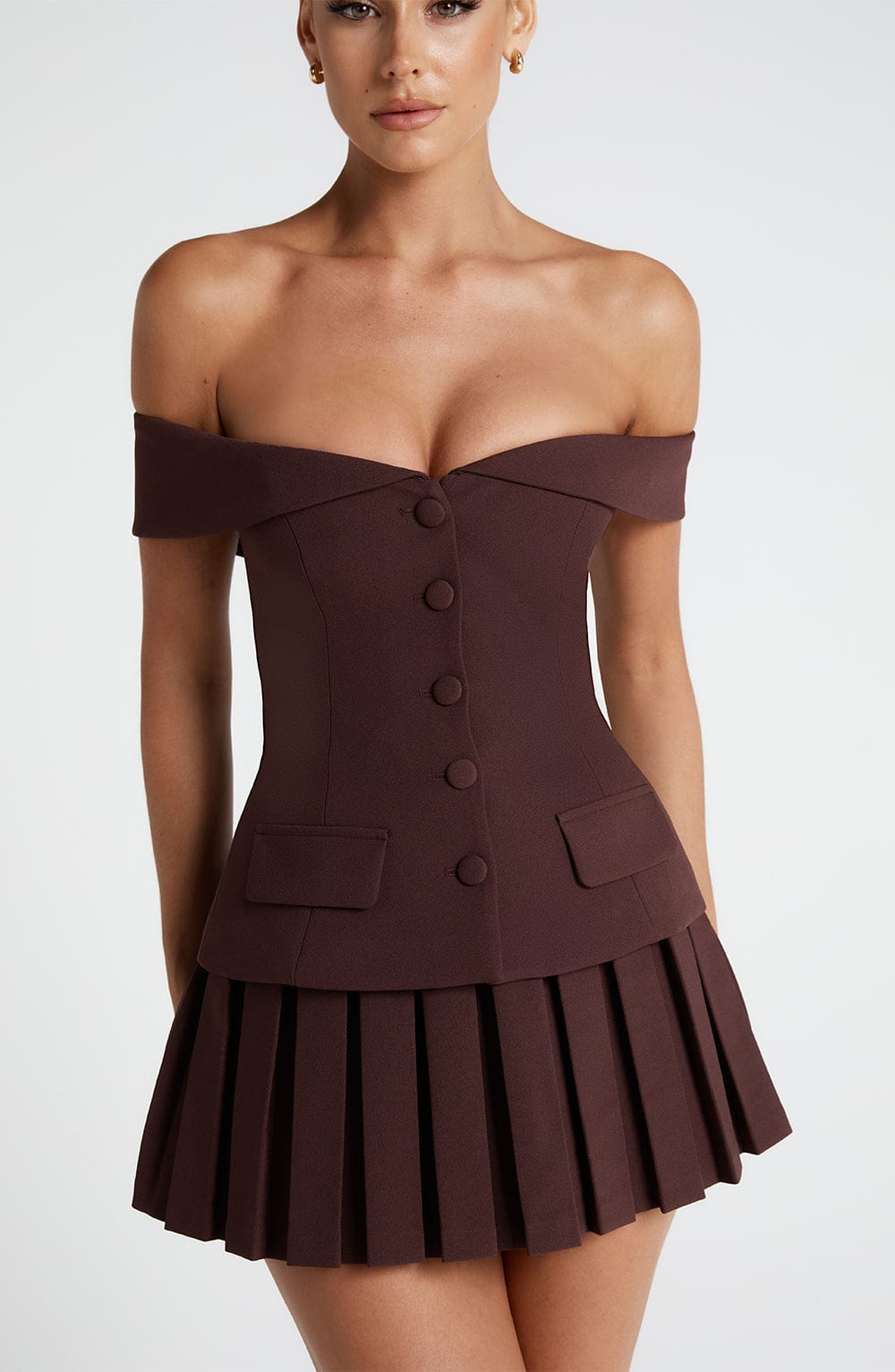 Valencia Mini Dress – Plum Brown