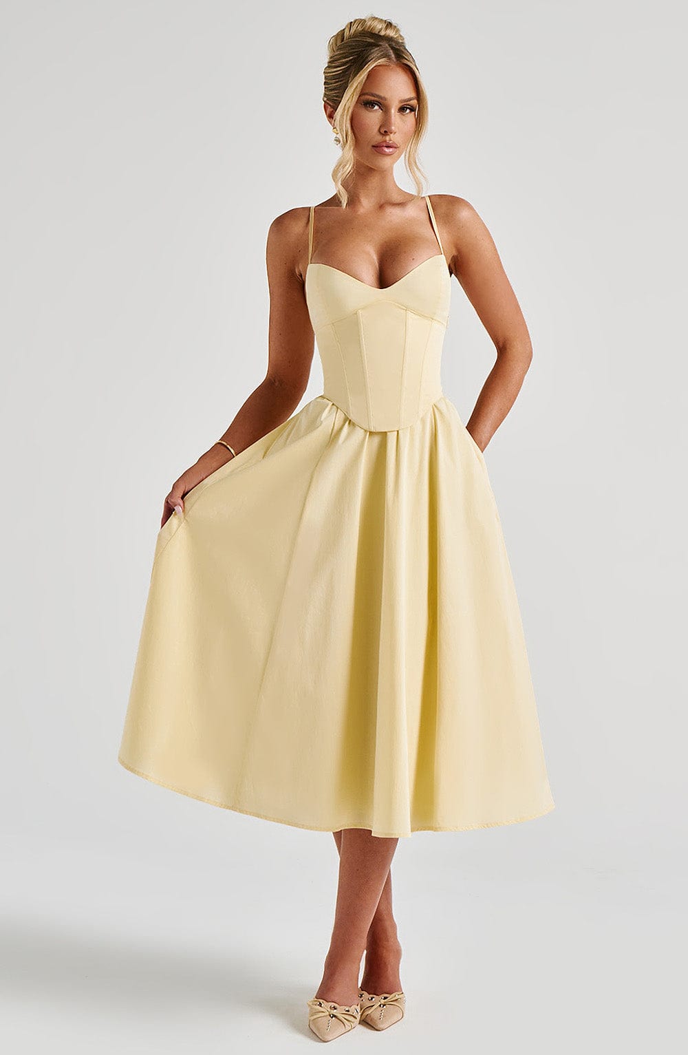 Solvienne™ Midi Dress - Lemon