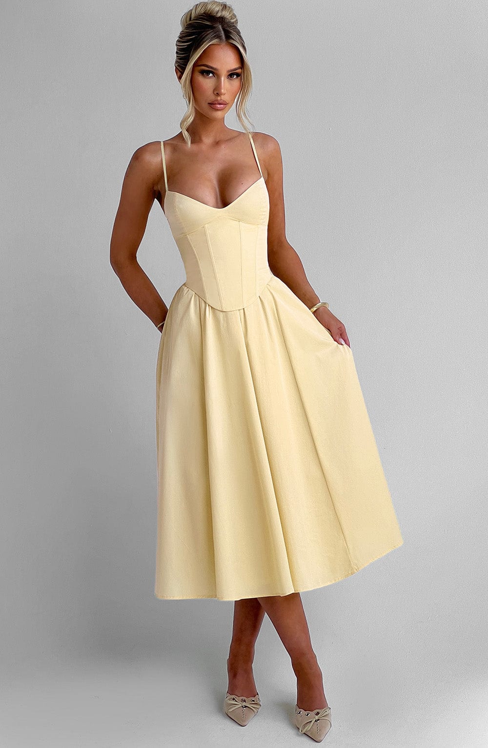 Solvienne™ Midi Dress - Lemon