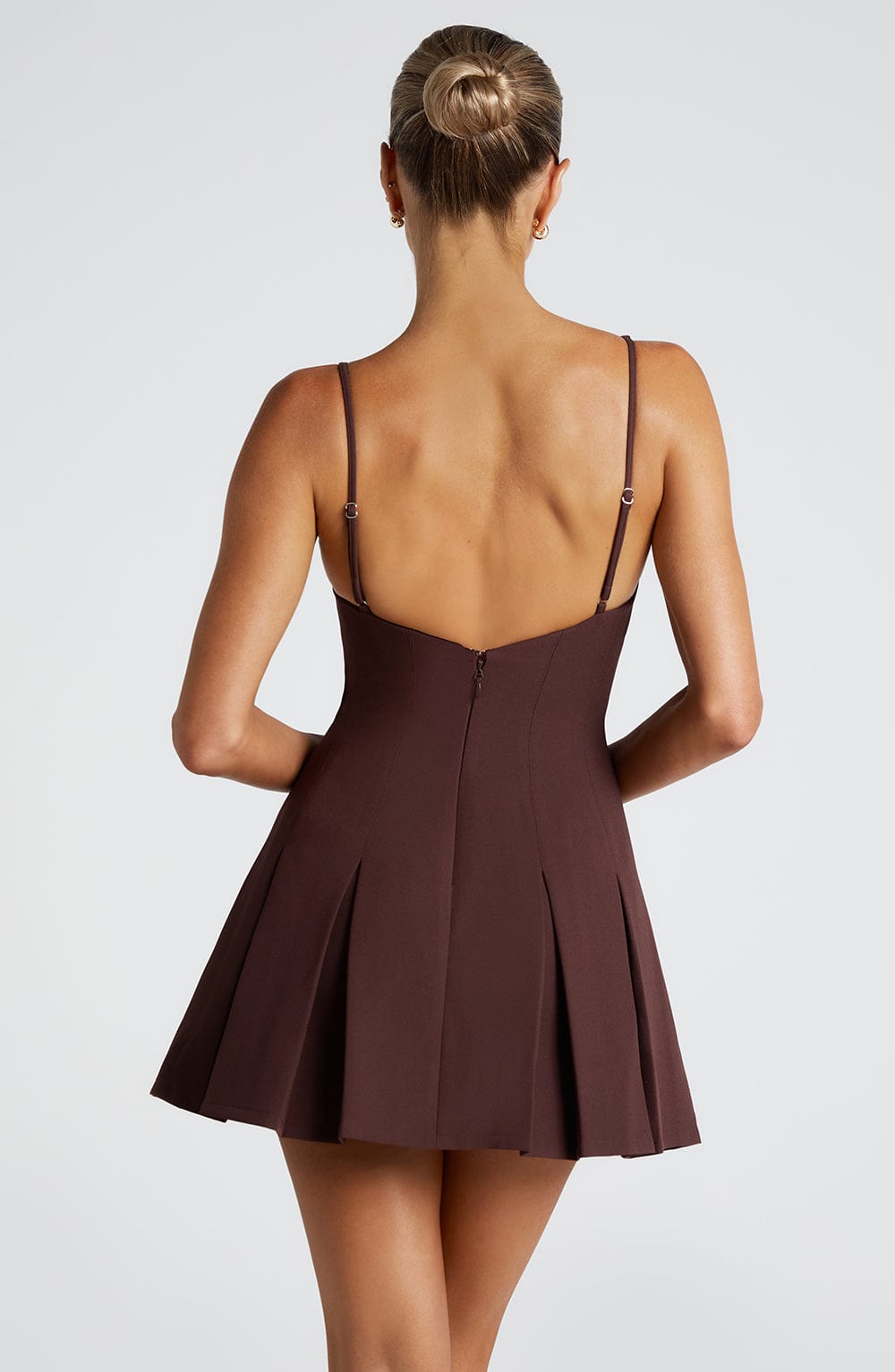 Celeste Mini Dress – Plum Brown