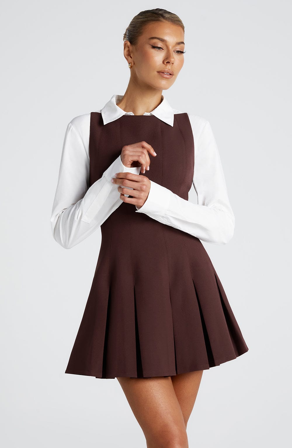 Celeste Mini Dress – Plum Brown