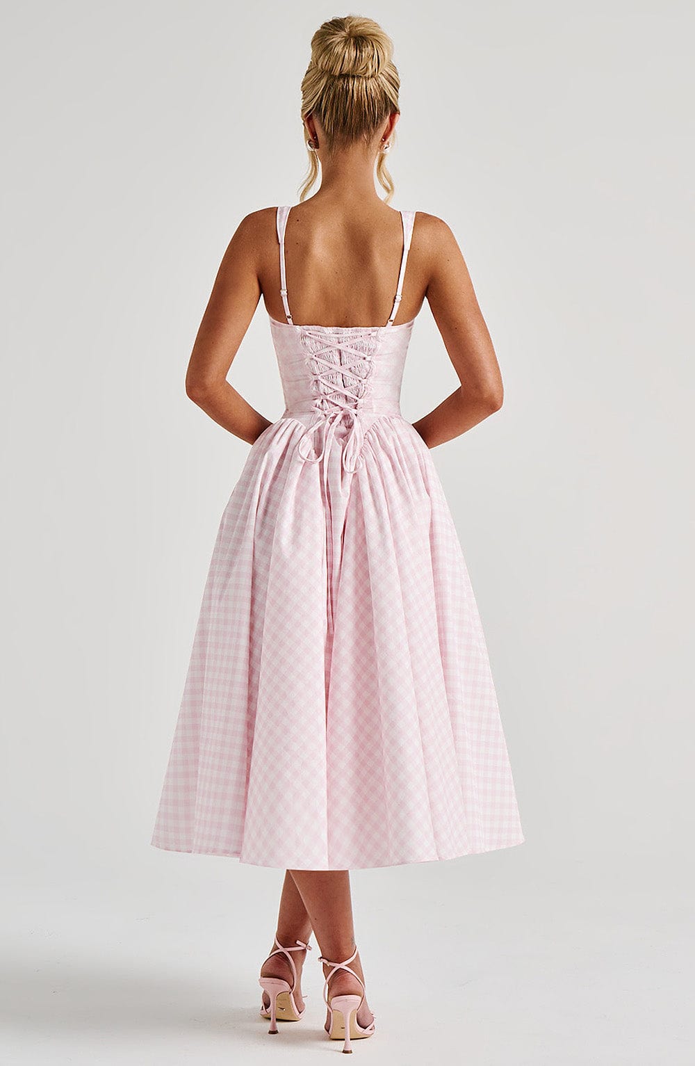 Seraphina™ Midi Dress - Blush Gingham