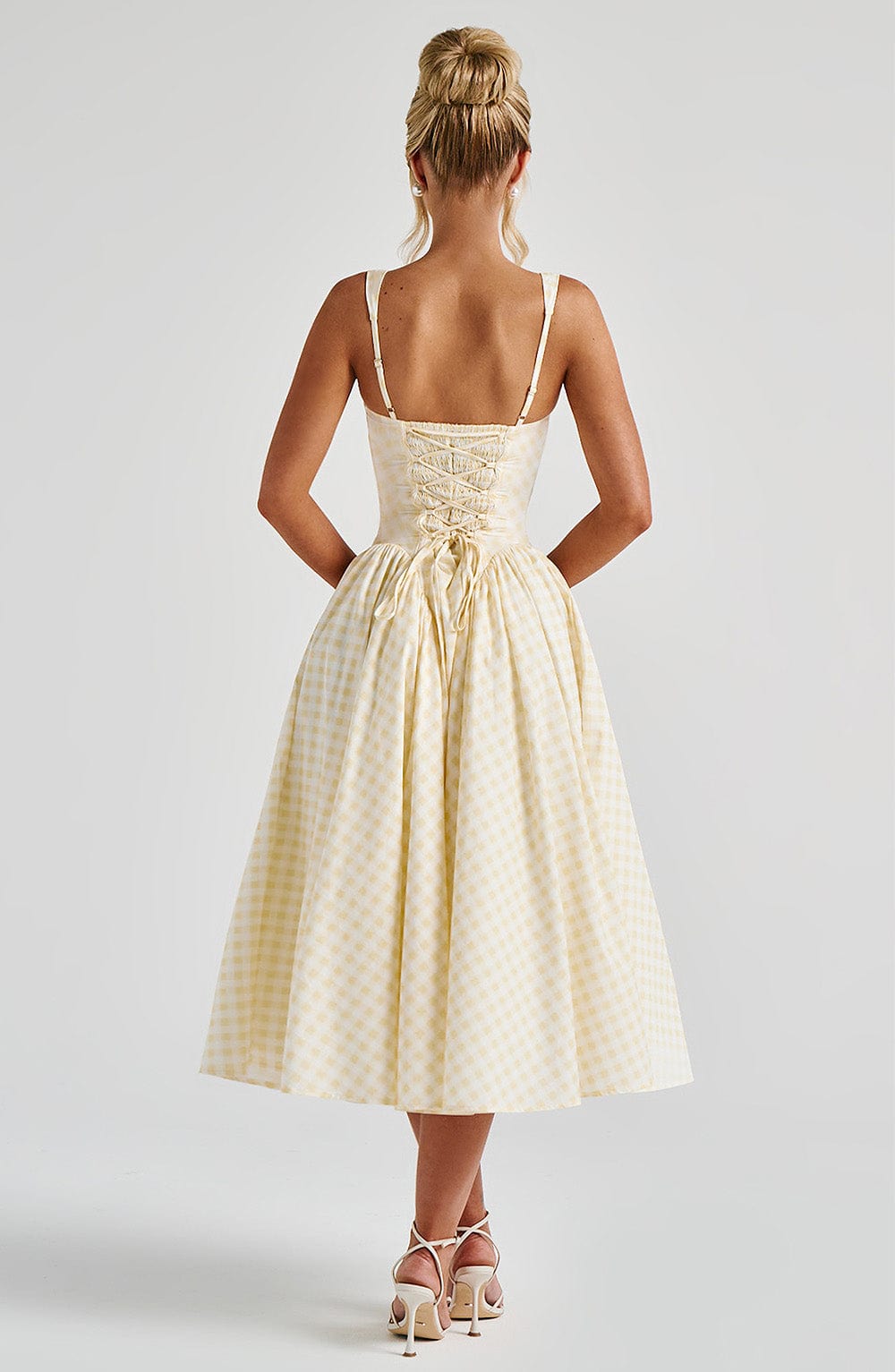 Seraphina™ Midi Dress - Lemon Gingham