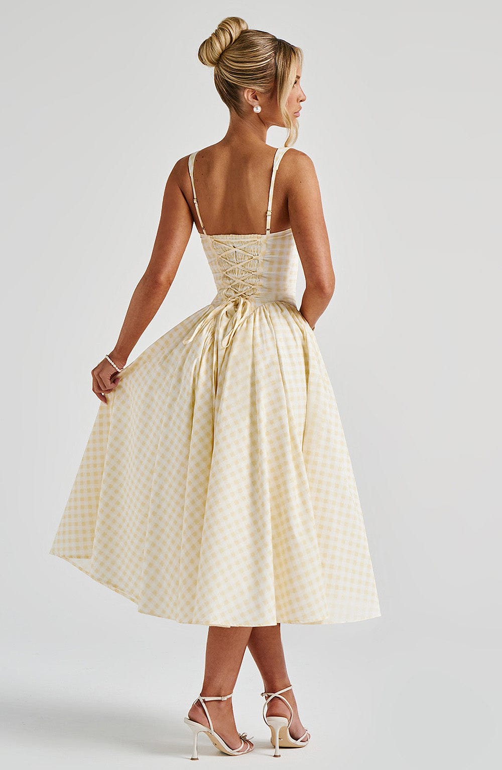 Seraphina™ Midi Dress - Lemon Gingham